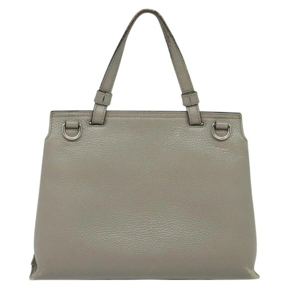GUCCI Bamboo Daily Hand Bag Leather 2way Gray Silver 370831 Auth ep8016 - Picture 3 of 16